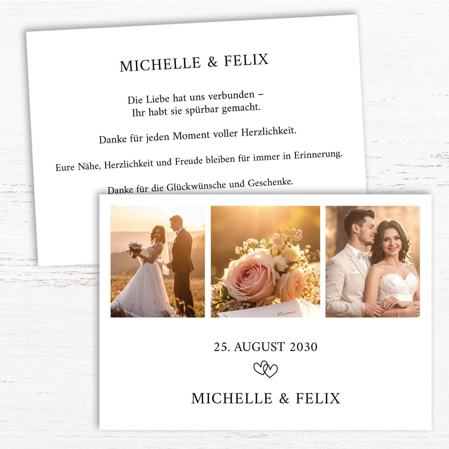 Danksagungskarte zur Hochzeit: True Love